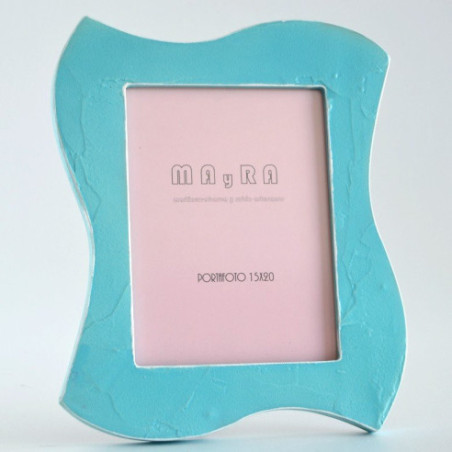 Marco portafotos azul turquesa