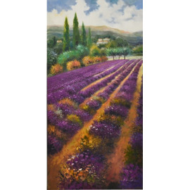 Cuadro con paisaje  Lavanda 