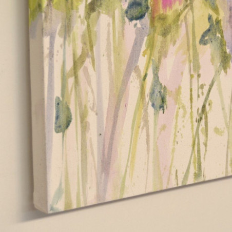 Díptico Flores al óleo lila y fucsia