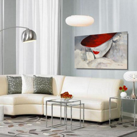 Cuadro Chica con sombrero rojo