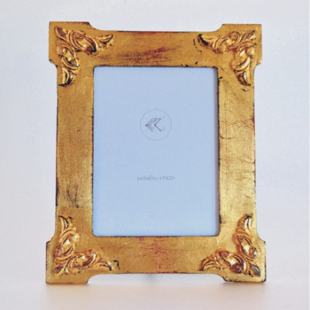 Portafotos Oro Viejo aplique talla