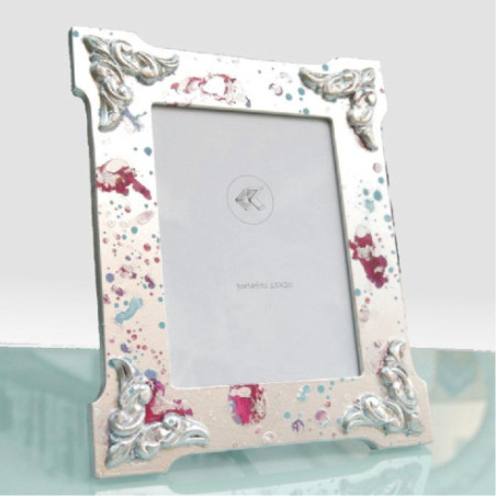 Portafotos plata-talla y manchas lunares