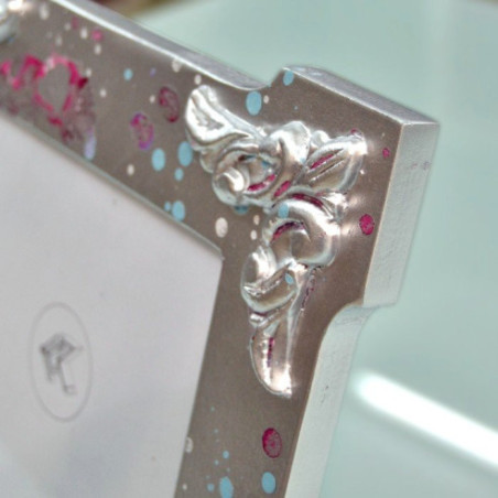 Portafotos plata-talla y manchas lunares