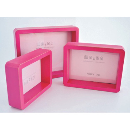 Portafotos fucsia tipo caja