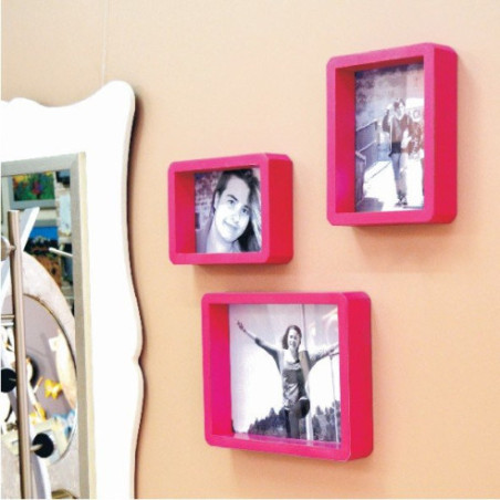 Portafotos fucsia tipo caja