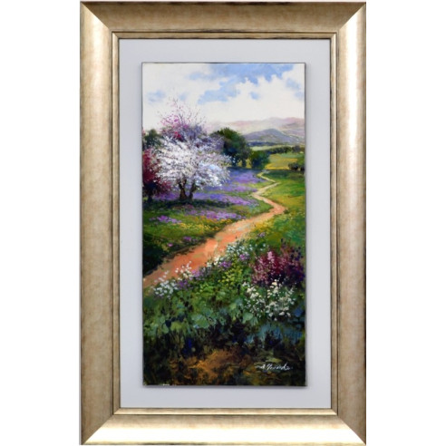 SET DOS CUADROS - OLEO Y MARCO PLATINO