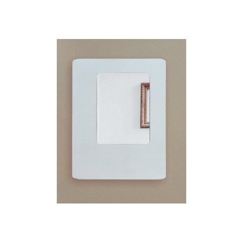 Espejo U marco blanco decapé