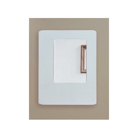 Espejo U marco blanco decapé