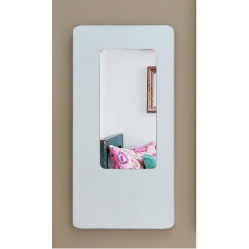 Espejo U marco blanco decapé