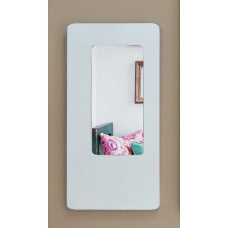 Espejo U marco blanco decapé