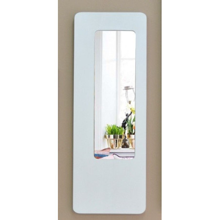 Espejo U marco blanco decapé