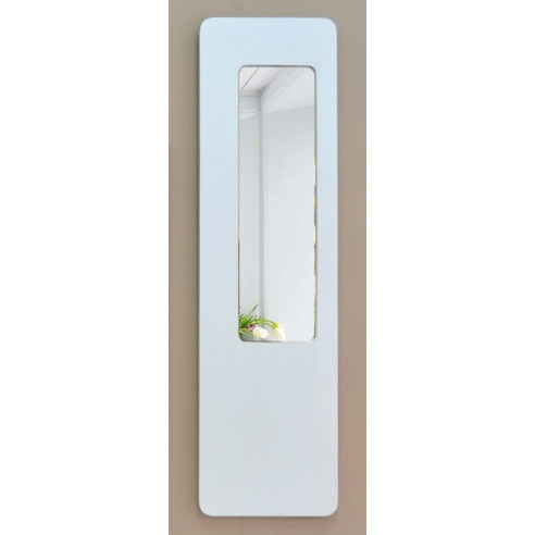 Espejo U marco blanco decapé