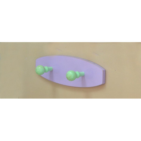 Percha Lila 2 pomos verdes