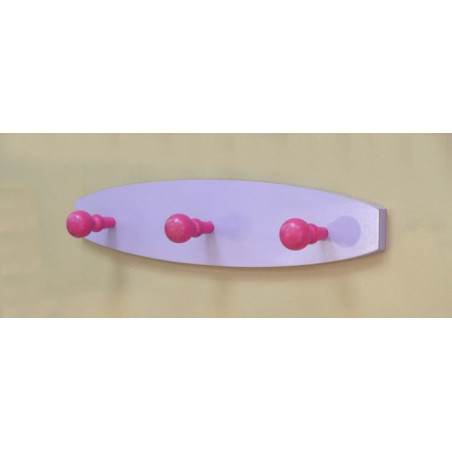 Percha Lila 3 pomos fucsia