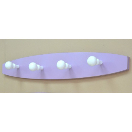 Percha Lila 4 pomos blancos