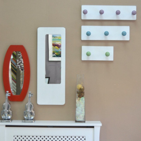 Percha blanca 3 pomos tuequesa