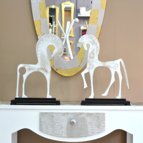 Escultura caballo Griego - Blanco